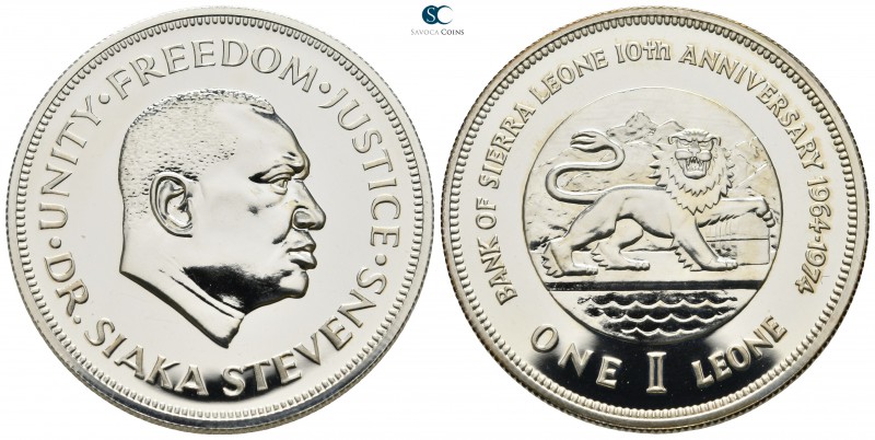 Sierra Leone. AD 1974.
One Leone

39mm., 28,65g.

proof