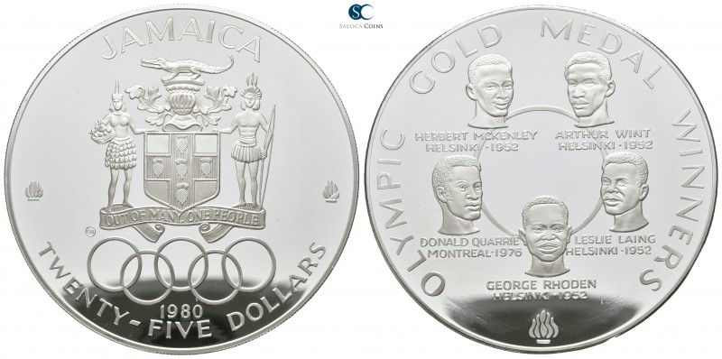 Jamaica. AD 1980.
25 Dollars AR

63mm., 136,08g.

proof