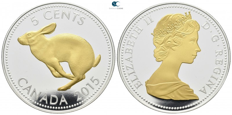 Canada. AD 2015.
5 Cents AR with golden finish

40mm., 31,83g.

proof