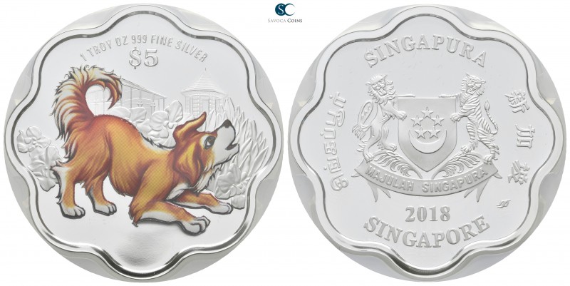 Singapore. AD 2018.
5 Dollars AR

45mm., 31,10g.

proof