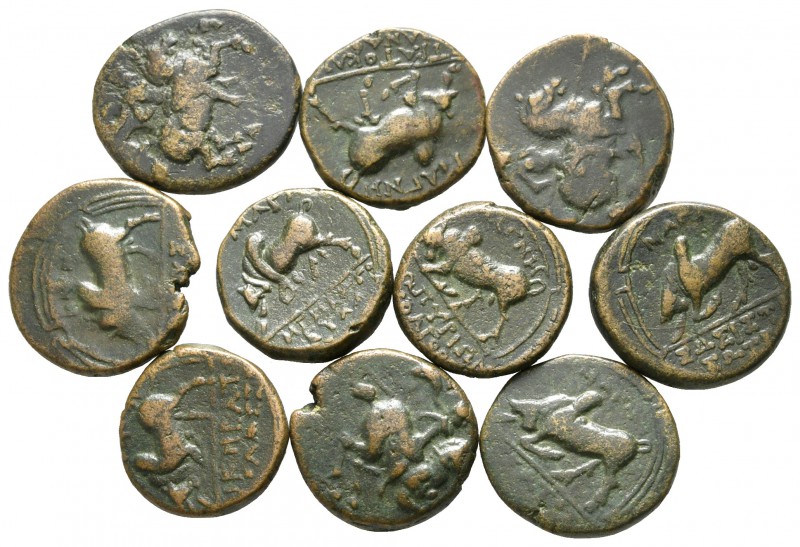 Lot of ca. 10 greek bronze coins / SOLD AS SEEN, NO RETURN!

very fine
