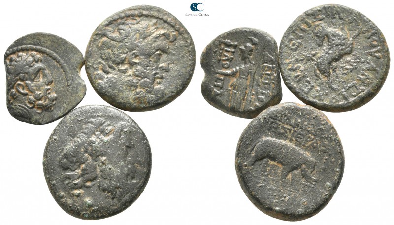 Lot of 3 greek bronze coins / SOLD AS SEEN, NO RETURN!

very fine