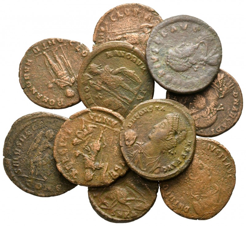 Lot of ca. 10 roman bronze coins / SOLD AS SEEN, NO RETURN!

very fine