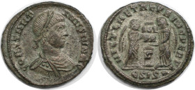 Römische Münzen, MÜNZEN DER RÖMISCHEN KAISERZEIT. Constantinus II. (337-350 n. Chr). Follis. (2,79 g. 20,0 mm) Vs.: CONSTANTINVS IVN N C, Büste mit Lo...