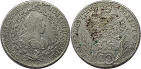 RDR – Habsburg – Österreich, RÖMISCH-DEUTSCHES REICH. Joseph II. (1765-1790). 20 Kreuzer 1772 C / EvS AS, Prag. Silber. Fast Vorzüglich, Flecken...