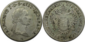 RDR – Habsburg – Österreich, KAISERREICH ÖSTERREICH. Österreich-Ungarn. Franz II.(I) (1792-1835). 20 Kreuzer 1832 A. Silber. Jaeger 213. Fast Vorzügli...