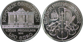 RDR – Habsburg – Österreich, REPUBLIK ÖSTERREICH. Wiener Philharmoniker. 1 1/2 Euro 2011. 31,1 g. 0.999 Silber. 1 OZ. KM 3159. Stempelglanz