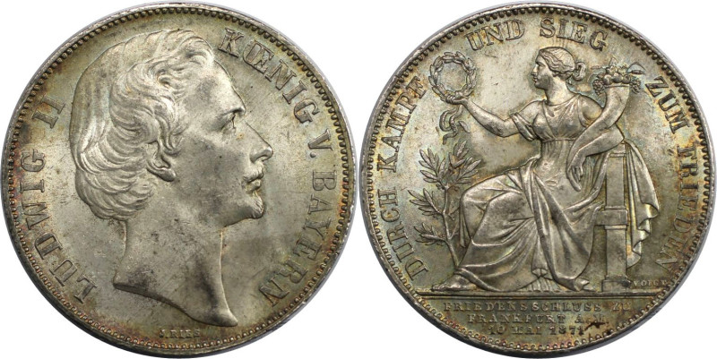 Altdeutsche Münzen und Medaillen, BAYERN / BAVARIA. Ludwig II. (1864-1886). Vere...