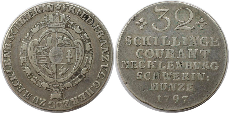 Altdeutsche Münzen und Medaillen, MECKLENBURG - SCHWERIN. Friedrich Franz I. (17...