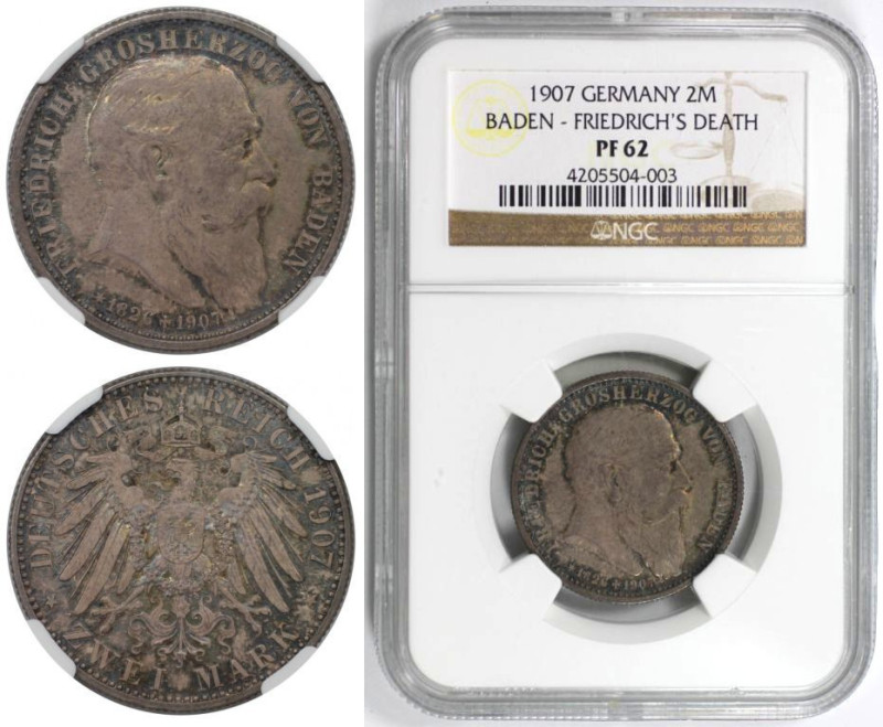 Deutsche Münzen und Medaillen ab 1871, REICHSSILBERMÜNZEN, Baden. Friedrich I. (...