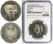 Deutsche Münzen und Medaillen ab 1871, REICHSSILBERMÜNZEN, Braunschweig-Lüneburg. Ernst August (1913-1918). 3 Mark 1915 A, Berlin. Titel mit Lüneburg....