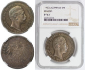 Deutsche Münzen und Medaillen ab 1871, REICHSSILBERMÜNZEN, Preußen. Wilhelm II. (1888-1918). 5 Mark 1900 A, Berlin. Silber. 27,76 g. Jaeger 104. NGC P...