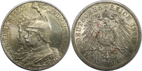 Deutsche Münzen und Medaillen ab 1871, REICHSSILBERMÜNZEN, Preußen. Wilhelm II. (1888-1918). 5 Mark 1901. 200 Jahre Königreich. Silber. Jaeger 106. Fa...
