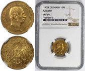 Deutsche Münzen und Medaillen ab 1871, REICHSGOLDMÜNZEN, Sachsen, Friedrich August III. (1902-1918). 10 Mark 1906 E, Muldenhütten. Gold. Jaeger 267. N...