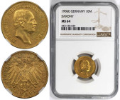 Deutsche Münzen und Medaillen ab 1871, REICHSGOLDMÜNZEN, Sachsen. Friedrich August III. (1902-1918). 10 Mark 1906 E, Muldenhütten. Gold. Jaeger 267. N...