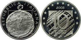 Europäische Münzen und Medaillen, Italien / Italy. 60 jaar vrede en vrijheid in Europa. 10 Euro 2005. 22,0 g. 0.925 Silber. 0.65 OZ. KM 271. Polierte ...