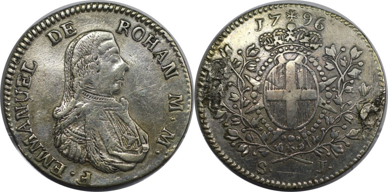 Europäische Münzen und Medaillen, Malta. Emmanuel de Rohan. 1 Scudo 1796. Silber...