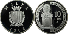 Europäische Münzen und Medaillen, Malta. Maltesische Architektur - Auberge de Castille. 10 Euro 2008. 28,28 g. 0.925 Silber. 0.84 OZ. KM 136. Polierte...