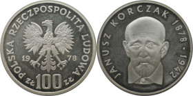 Europäische Münzen und Medaillen, Polen / Poland. 100. Jahrestag - Geburt von Janusz Korczak. 100 Zlotych 1978. 16,50 g. 0.625 Silber. 0.33 OZ. KM Y# ...