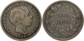 Europäische Münzen und Medaillen, Portugal. Peter V. 100 Reis 1854. Silber. KM 490. Sehr schön