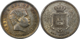 Europäische Münzen und Medaillen, Portugal. Karl I. 500 Reis 1896. Silber. KM 535. Fast Vorzüglich