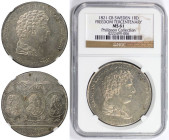 Europäische Münzen und Medaillen, Schweden / Sweden. Karl XIV. Johan (1818-44). 1 Riksdaler 1821 CB. Silber. KM 610, Dav. 350, AAH-43, Sieg-11. NGC MS...