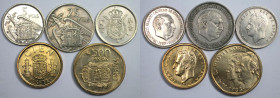 Europäische Münzen und Medaillen, Spanien / Spain, Lots und Sammlungen. 5 Pesetas 1957, KM 786 (St). 25 Pesetas 1957, KM 787 (Ss-Vz). 5 Pesetas 1975 (...