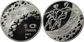 Europäische Münzen und Medaillen, Ukraine. XIX. Olympische Winterspiele 2000 in Salt Lake City. 10 Hryven 2001. 33,62 g. 0.925 Silber. 0.999 OZ. KM 13...