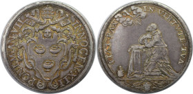 Europäische Münzen und Medaillen, Vatikan. Innocenz XII. (1691-1700). 1/2 Piastra AN VII (1697/1698), Rom. 15,82 g. Muntoni 32. Sehr schön, Hübsche Pa...