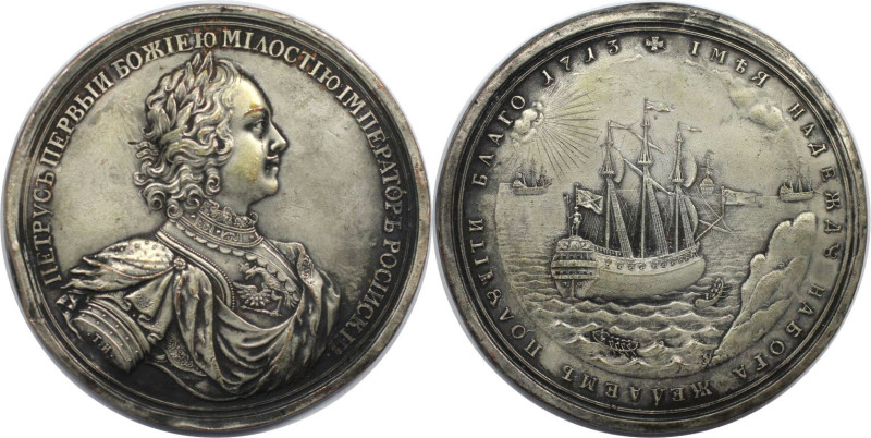 Russische Münzen und Medaillen, Peter I. (1699-1725). Medaille 1713, von T. Iwan...
