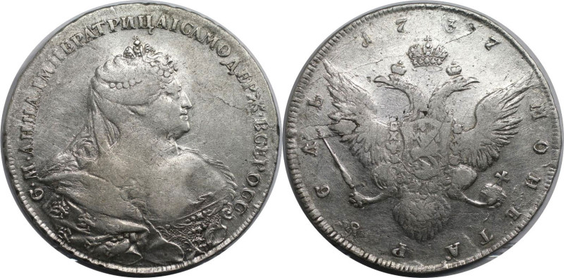 Russische Münzen und Medaillen, Anna Iwanowna (1730-1740). 1 Rubel 1737. Silber....
