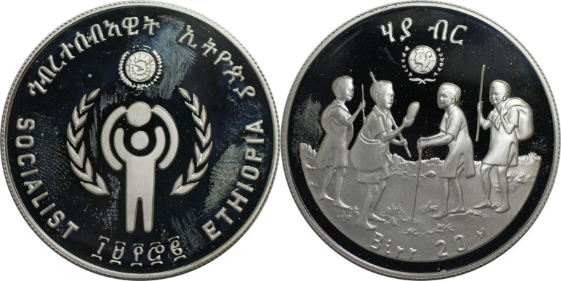Weltmünzen und Medaillen, Äthiopien / Ethiopia. Internationales Jahr des Kindes....