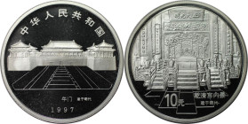 Weltmünzen und Medaillen, China. Palastmuseum in Peking. Kaiserlicher Thron. 10 Yuan 1997. 31,14 g. 0.999 Silber. 1 OZ. KM 1095. Polierte Platte, mit ...