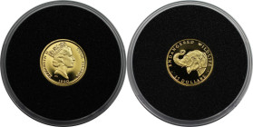 Weltmünzen und Medaillen, Cookinseln / Cook Islands. Bedrohte Tierwelt - Elefant. 25 Dollars 1990. 1,21 g. 0.999 Gold. 0.039 OZ. KM 87. Polierte Platt...