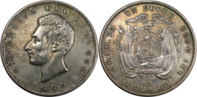 Weltmünzen und Medaillen, Ecuador. Antonio Jose de Sucre. 1 Sucre 1889. Silber. KM 53.2. Sehr schön+. Patina