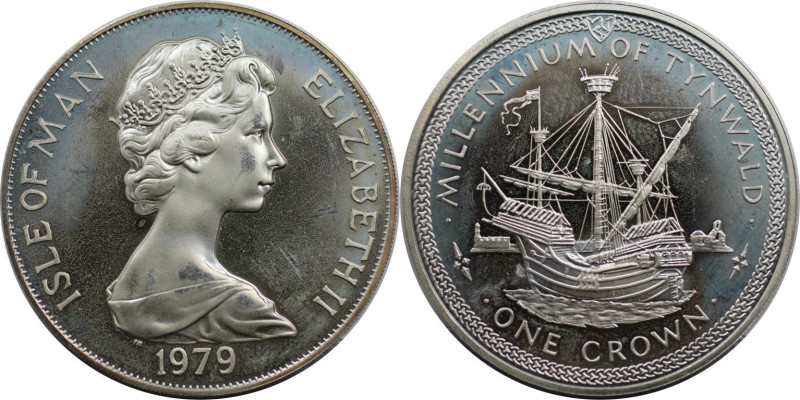 Weltmünzen und Medaillen, Isle of Man. 1000. Jahrestag - Tynwald. Carrack. 1 Cro...