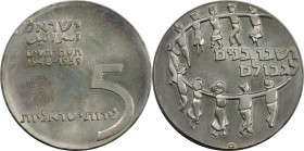 Weltmünzen und Medaillen, Israel. 11. Jahrestag Eingliederung der Exilanten. 5 Lirot 1959. 25,0 g. 0.900 Silber. 0.72 OZ. KM 23. Polierte Platte