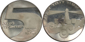 Weltmünzen und Medaillen, Israel. 18. Jahrestag - Hafen von Eilat. 5 Lirot 1967. 25,0 g. 0.900 Silber. 0.72 OZ. KM 48. Polierte Platte. Patina