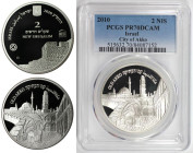 Weltmünzen und Medaillen, Israel. Stadtansicht von Akko. 2 New Sheqalim 2010. 28,80 g. 0.925 Silber. 0.86 OZ. KM 469. PCGS PR70DCAM