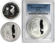 Weltmünzen und Medaillen, Israel. 63. Jahrestag - Totes Meer (tiefster Punkte der Erde). 2 New Sheqalim 2011. 28,80 g. 0.925 Silber. 0.86 OZ. KM 482. ...
