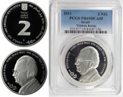 Weltmünzen und Medaillen, Israel. Yitzhak Rabin - Nobelpreis 1994 (mit Peres, Araf) - ermordet 1995. 2 New Sheqalim 2011. 28,80 g. 0.925 Silber. 0.86 ...