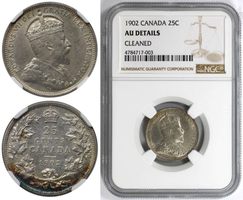 Weltmünzen und Medaillen, Kanada / Canada. Edward VII. (1901-1910). 25 Cents 190...