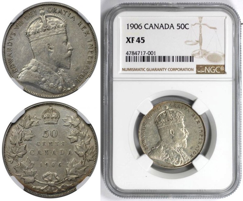 Weltmünzen und Medaillen, Kanada / Canada. Edward VII. (1901-1910). 50 Cents 190...
