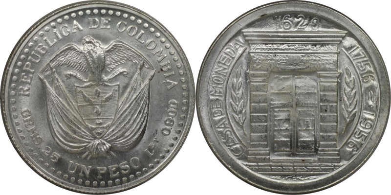 Weltmünzen und Medaillen, Kolumbien / Colombia. 200 Jahre Münzstätte Popayan. 1 ...