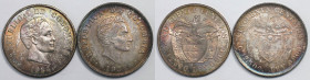 Weltmünzen und Medaillen, Kolumbien / Colombia, Lots und Sammlungen. 2 x 50 Centavos 1932, 1934. Lot von 2 Münzen. Silber. Vorzüglich. Patina
