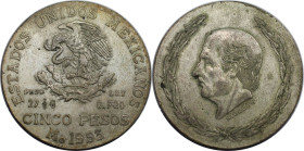 Weltmünzen und Medaillen, Mexiko / Mexico. Hidalgo. 5 Pesos 1953 Mo. 27,78 g. 0.720 Silber. 0.64 OZ. KM 467. Fast Stempelglanz