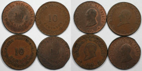 Weltmünzen und Medaillen, Mexiko / Mexico, Lots und Sammlungen / Lots and Collections. Oaxaca. Provisorische Regierung. 4 x 10 Centavos 1915. Lot von ...