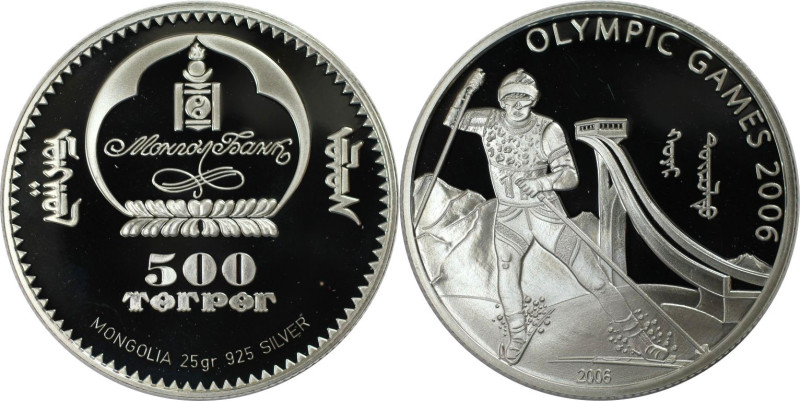 Weltmünzen und Medaillen, Mongolei / Mongolia. Olympische Winterspiele Turin 200...