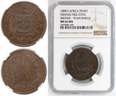 Weltmünzen und Medaillen, Südafrika / South Africa. Oranje-Freistaat. 1 Penny 1888 V. Bronze. NGC MS 63 BN