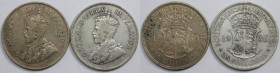 Weltmünzen und Medaillen, Südafrika / South Africa, Lots und Sammlungen. George V. 2 1/2 Shillings 1934, 2 1/2 Shillings 1936. Lot von 2 Münzen. Silbe...